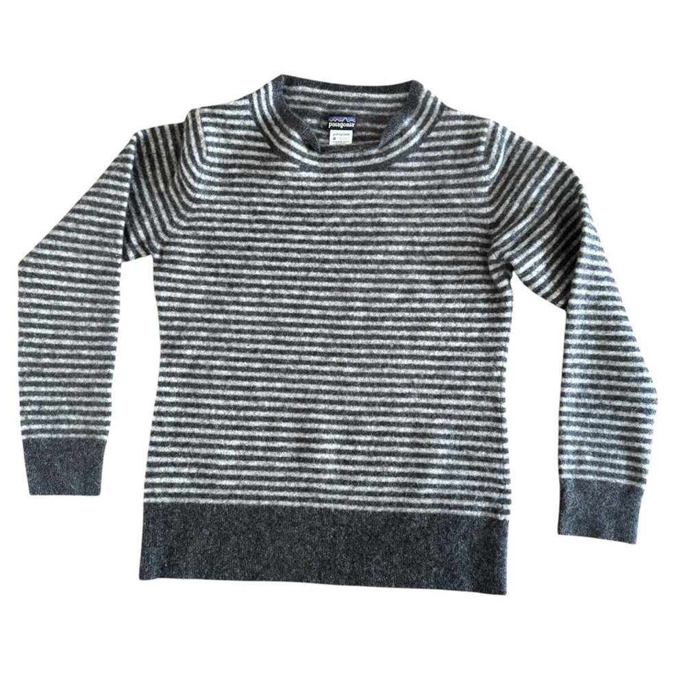 Patagonia Women’s Gray Striped Cashmere Sweater Pullover Soft XS